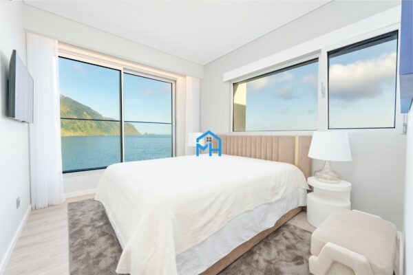 Bedroom with amazing sea view and large windows